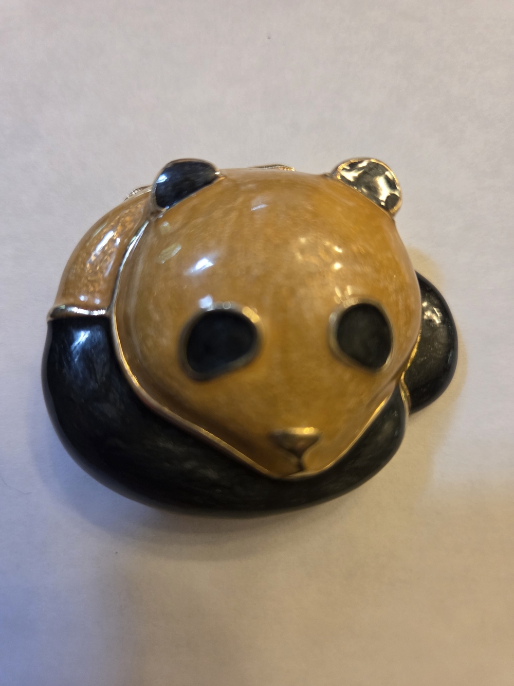 Estee Lauder Vintage Knowing Panda Enamel Solid Perfume Compact Collector Piece